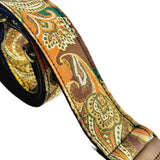 The Whiskey River Brown Paisley Guitar Strap - Vtar Vegan Guitar Straps