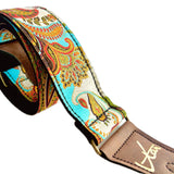 The Sgt. Pepper Red & Blue Paisley Guitar Strap - Vtar Vegan Guitar Straps