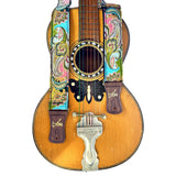 The Sweet Dreams Pink & Blue Paisley Guitar Strap - Vtar Vegan Guitar Straps