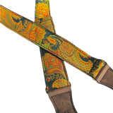 The Poison Ivy Green Paisley Guitar Strap - Vtar Vegan Guitar Straps