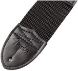 Fender Guitar Strap, Polyester Webbing with Red Logo, Adjustable 33”-53”, Black, 990662015