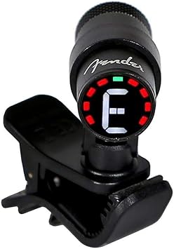 Fender "Bullet" Chromatic Clip-On Tuner For Guitar and Bass Guitar, LED Color Screen, Black, 0239979002