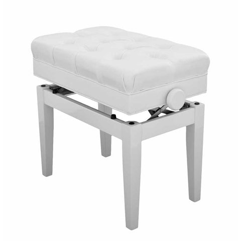 Steinhoven - Symphony Adjustable Piano Stool With Book Storage (Polished White)