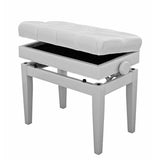 Steinhoven - Symphony Adjustable Piano Stool With Book Storage (Polished White)