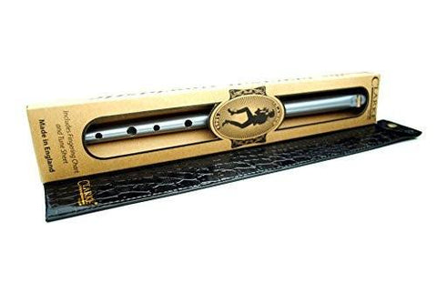 Clarke Silver Original D Tin Penny Whistle, Gift Box & Black Whistle Pouch - 1to1 Music