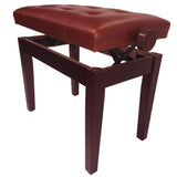 Sonata Piano Stools Bench (Adjustable with Vinyl Button Top) - Various colours (Satin Mahogany) - 1to1 Music