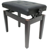 Sonata Piano Stools Bench (Adjustable with Vinyl Button Top) - Polished Ebony - 1to1 Music