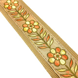 Handmade 60's Style Floral Hippy Hemp Guitar Strap by VTAR, Made with Vegan Leather. For Acoustic, Bass and Electric - 1to1 Music